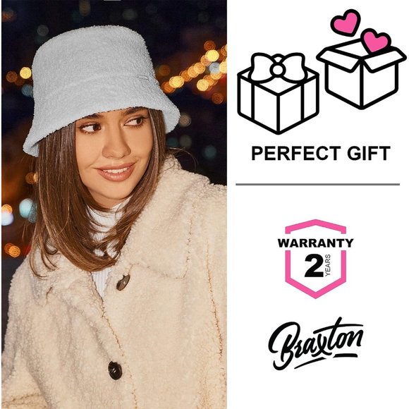 Braxton Women  Winter Plush Faux Fur Fluffy Sherpa Bucket Hats main image 6